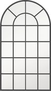 HOMCOM Fali Tükör 110 x 65cm Dekoratív Tükör Fém Kerettel, Függeszthető Tükör, Nappali Tükör Hálószobához - Fekete | Aosom