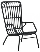 fekete polyrattan kerti szék
