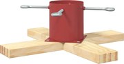 vidaXL Karácsonyfatalp 1.73 Piros 50 x 50 x 16 cm Tömör fenyőfa