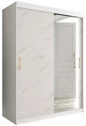 Ruhásszekrény 150 cm Marbelo T2 (matt fehér + fehér márvány). 1064592