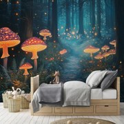 Fotótapéta - Varázslatos erdő gombákkal (147x102 cm)