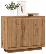 kézműves tölgy színű szerelt fa tálalószekrény 92 x 35 x 75 cm