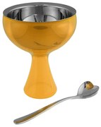 Pohár a lžička O Big Love, oranžový, prům. 12 cm - Alessi