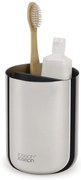 Fényes ezüstszínű rozsdamentes acél fogkefetartó pohár EasyStore Luxe – Joseph Joseph