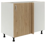 Benita 1 ajtós Alsó konyhaszekrény Természetes fa-Fehér 98x50x80 cm N