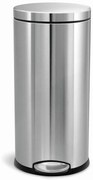 Kerek pedálkosár 30 l, matt acél, rozsdamentes acél