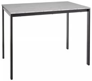 Fekete étkezőasztal RAMOD 100x60 cm, fehér márvány dekoráció