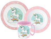 Unikornis Range étkészlet, micro műanyag szett bögrével 350 ml
