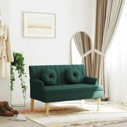 sötétzöld szövetpad párnákkal 113x64,5x75,5 cm