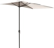 Outsunny Függőleges Fél Napernyő 230x130x245 cm Fali Napernyő Kurbel UV 30+ Védelemmel Vízálló Teraszra Kertbe Krémszínű | Aosom