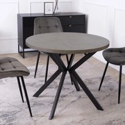 Bővíthető Étkezőasztal Beton/Fekete Színben. LUGO 90-190 cm