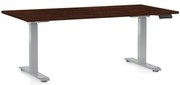 OfficeTech D állítható magasságú asztal, 160 x 80 cm, szürke alap, wenge