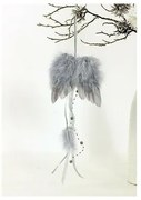 Angyal szárnyak tollból 12 x 35 cm, szürke