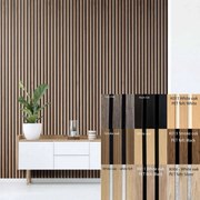 FREJA Akusztikai falpanel 240x60x2,2cm. - Egyedi méretre is levágjuk - K013 Smoke Oak fekete filc hátlappal
