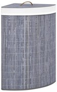 szürke sarok bambusz szennyestartó kosár 60 L