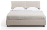Bézs kárpitozott ágyneműtartós franciaágy ágyráccsal 160x200 cm Myra Pillow – Bonami Selection