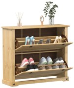 Corona tömör fenyőfa cipőszekrény 99x32x85 cm