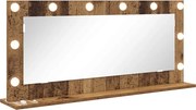 vidaXL Toalett Tükör Öreg fa 100 x 45 x 18 cm Üveg és mérnöki fa