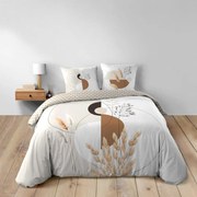 Fehér-bézs kétszemélyes-hosszabbított pamut ágyneműhuzat 240x220 cm Natacha – douceur d'intérieur