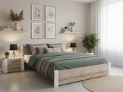 IKAROS ágy 180 x 200 cm, fehér/sonoma tölgy Ágyrács: Léces ágyrács, Matrac: Coco Maxi 20 cm matrac