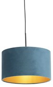Lógólámpa kék bársony árnyékolóval, arannyal 35 cm - Combi