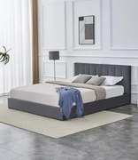 Katarina 160 ágyneműtartós franciaágy szürke