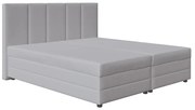 Kárpitozott ágy rugós matraccal és tárolóval ISABEL 180x200 világosszürke