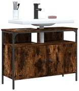 füstölt tölgy szerelt fa fürdőszobai mosdószekrény 80x30x60 cm