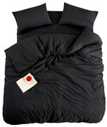 Fekete háromrészes egyszemélyes hosszabbított ágyneműhuzat lepedővel 160x220 cm Classic – Mila Home