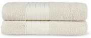 Bézs frottír pamut fürdőlepedő szett 2 db-os 70x140 cm – Good Morning
