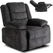 Dönthető fotel fekete bársony, ARTURO