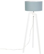 Állólámpa háromlábú fehér fa ásványbúrával 50 cm - Puros