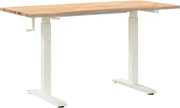 vidaXL Asztal tárolóval Fehér és Természetes 140 x 60 cm Tömör Tölgyfa