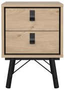 Natúr színű éjjeliszekrény tölgyfa dekorral Ry – Tvilum