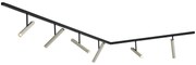 Modern fekete sínrendszer 6 bézs spotlámpával, 1 fázisú - Slimline Avery