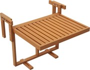 Outsunny Függő Erkélyasztal, Összecsukható Erkélyasztal, Magasságban Állítható Függőasztal, Teherbírása 20 kg, Teraszra, Kertbe, Fenyo, 68 x 65 cm, Te