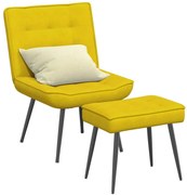 sárga bársony pihenőfotel lábtartóval