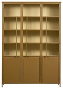 Mustársárga fém tálalószekrény 140x200x44 cm Exhibit – WOOOD