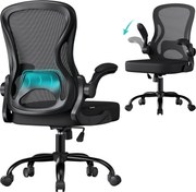 SONGMICS ergonomikus irodai szék, forgatható hálós íróasztali szék, fekete
