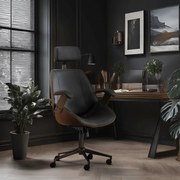 Elegáns Vezetői Forgószék Dió/Fekete Színben. FABIAN