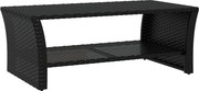 vidaXL fekete polyrattan dohányzóasztal 100 x 50 x 40 cm