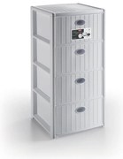 STEFANPLAST Műanyag tároló polc Elegance, 4 fiókos, fehér