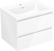 Mexen Orio 60 cm-es fürdőszobaszekrény Otis mosdóval, 2 fiók, fehér fényes - 91A10-06047-2-BFF00-W18M00
