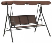 kávébarna kerti hintaágy tetőponyvával