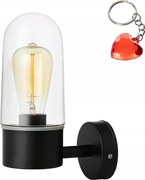 Fürdőszobai fali lámpa IP44 üveg lámpabúra E27 fekete Zen 107800 Markslojd