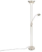 Acél állólámpa olvasólámpával, beépített, fényerőszabályozható LED-del Kelvinben - Diva