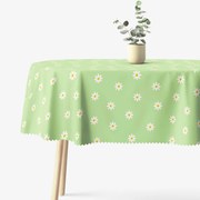 Goldea ovális teflonos terítő - százszorszépek zöldes alapon 140 x 200 cm