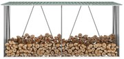 vidaXL zöld horganyzott acél kerti tűzifatároló 330 x 84 x 152 cm