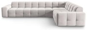 Világosszürke bársony sarokkanapé (jobb oldali) Kendal – Micadoni Home
