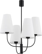 Argon 1822 - Csillár rúdon SAFIANO 4xE27/15W/230V fekete